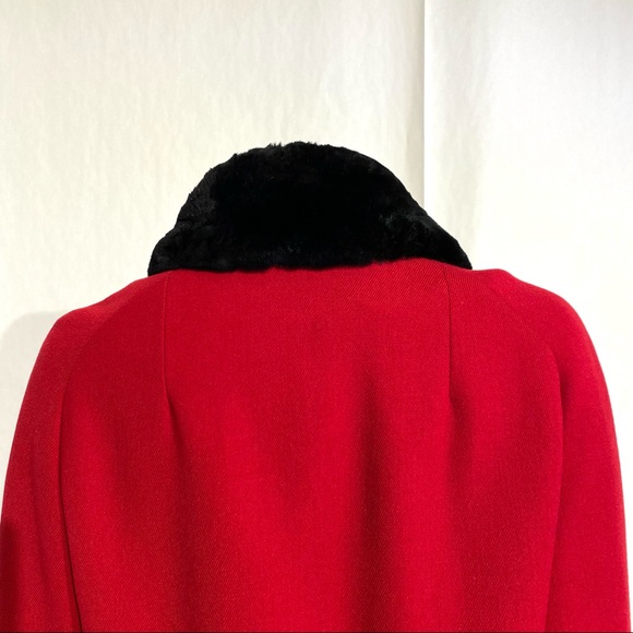 Vintage Red and Black Wool Coat - Picture 6 of 14